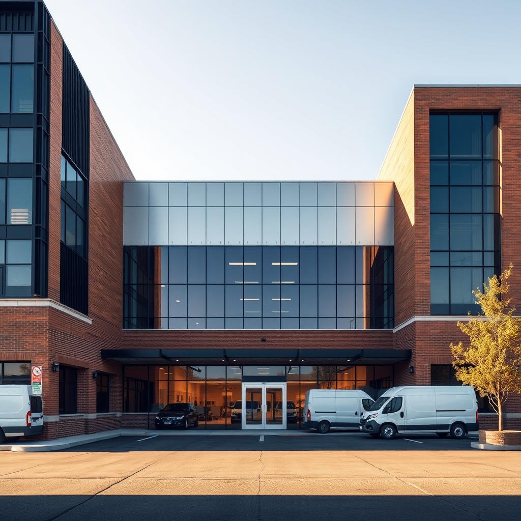 Modern multi-tenant commercial building leased to tenants
